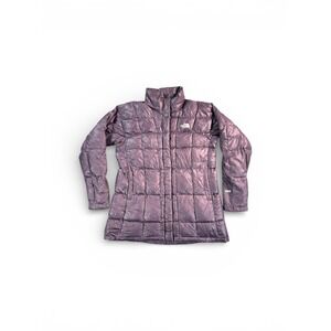 The North Face 600 Fill Down Puffer Jacket Women's Large Purple Quilted Long
